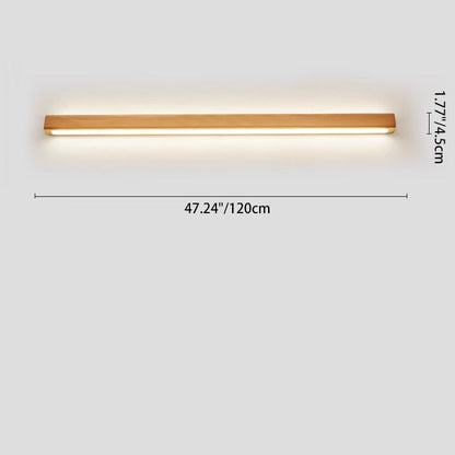 Wooden LED Vanity Light Bar for Bathroom Mirror – Hardwired Linear Fixture in Multiple Lengths, Warm & Cool Options, Slim Modern Design for