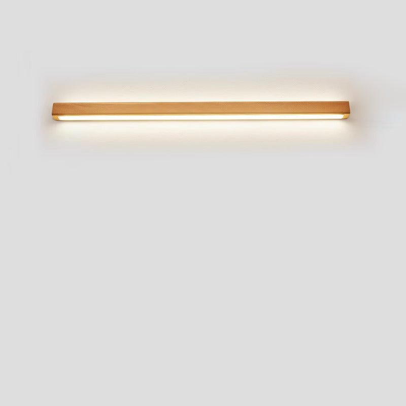 Minimalist Wooden LED Vanity Light Bar - Slim Profile Hardwired Bathroom Mirror Lighting for Modern Spaces