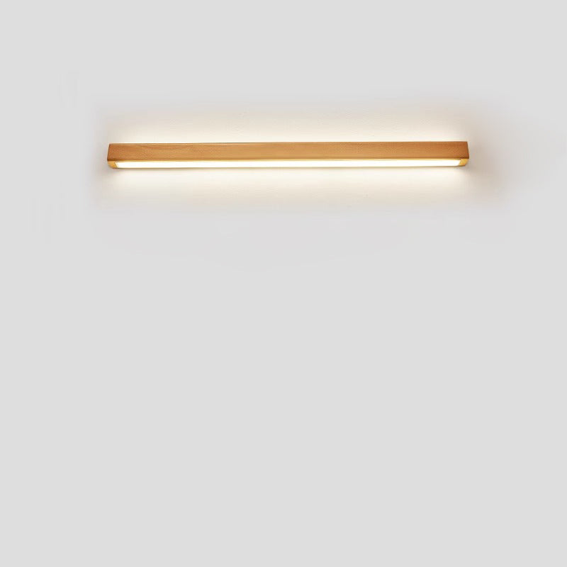 Minimalist Wooden LED Vanity Light Bar - Slim Profile Hardwired Bathroom Mirror Lighting for Modern Spaces