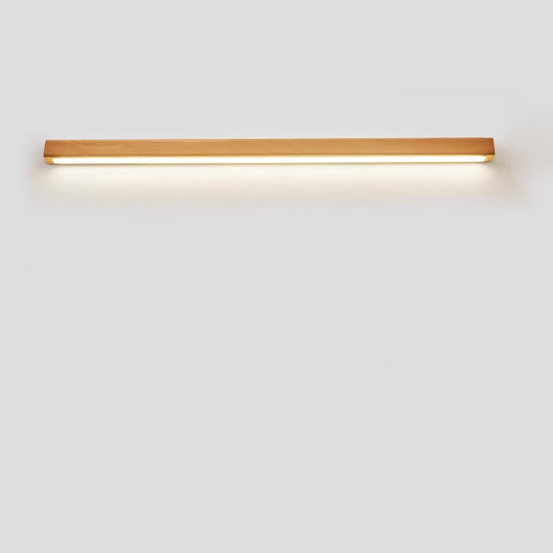 Minimalist Wooden LED Vanity Light Bar - Slim Profile Hardwired Bathroom Mirror Lighting for Modern Spaces
