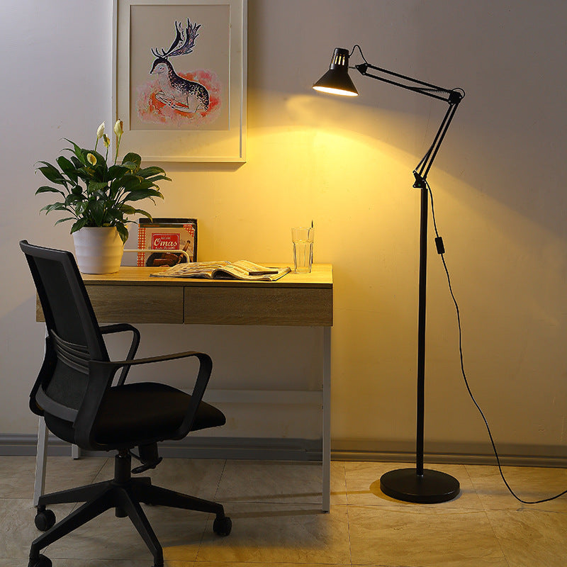 Adjustable Iron Standing Lamp 43 in Tall Black White Red Yellow E26 Base for Bedroom Living Room Office Reading Light Modern Minimalist Nord