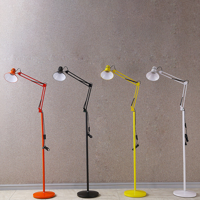 Adjustable Iron Standing Lamp 43 in Tall Black White Red Yellow E26 Base for Bedroom Living Room Office Reading Light Modern Minimalist Nord