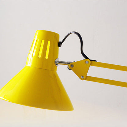 Adjustable Arm Floor Lamp with Dome Shade Black White Red Yellow for Living Room Bedroom Reading Corner Modern Style Metal Construction