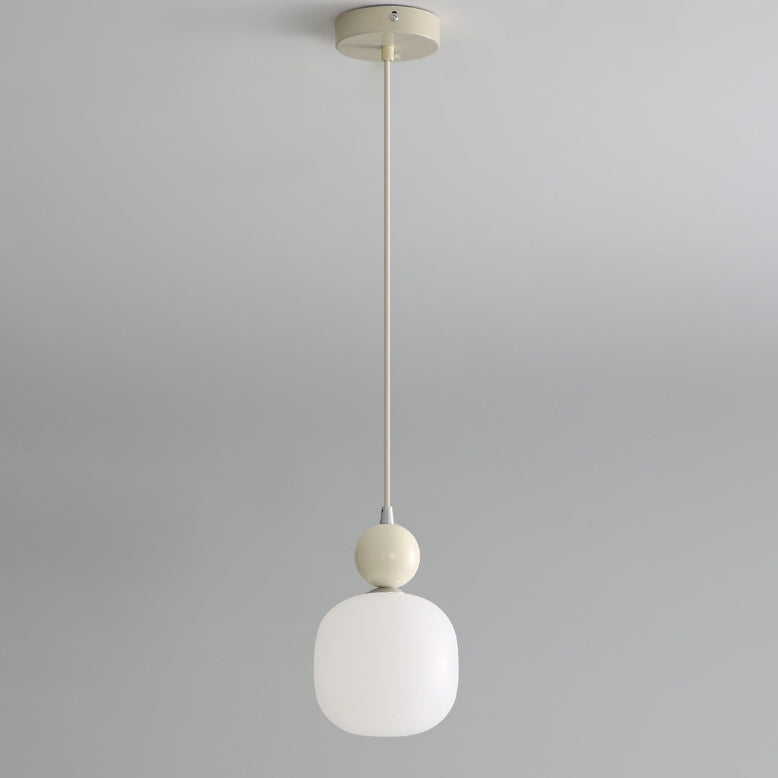 Glass Pendant Light G9 Socket Scandinavian Design Adjustable Cord Resin Frame Modern Ceiling Fixture for Dining Room Bedroom Kitchen