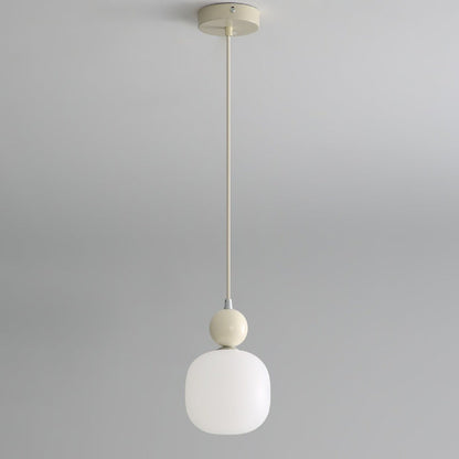 Glass Pendant Light G9 Socket Scandinavian Design Adjustable Cord Resin Frame Modern Ceiling Fixture for Dining Room Bedroom Kitchen