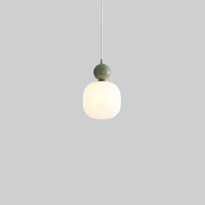 Glass Pendant Light G9 Socket Scandinavian Design Adjustable Cord Resin Frame Modern Ceiling Fixture for Dining Room Bedroom Kitchen