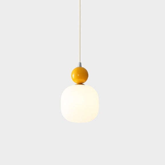 Glass Pendant Light G9 Socket Scandinavian Design Adjustable Cord Resin Frame Modern Ceiling Fixture for Dining Room Bedroom Kitchen