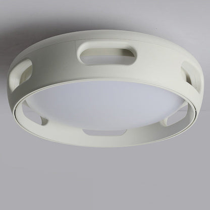 Dimmable LED Flush Mount Fan Light with Remote Control 15 Inch White Acrylic Fixture for Bedroom Living Room Hallway Quiet Air Circulation L
