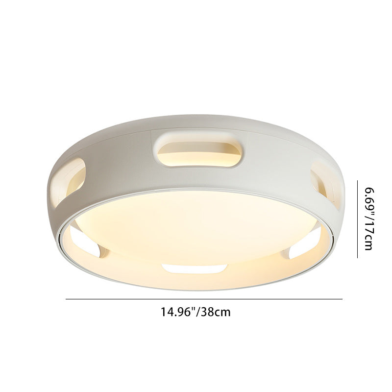 Dimmable LED Flush Mount Fan Light with Remote Control 15 Inch White Acrylic Fixture for Bedroom Living Room Hallway Quiet Air Circulation L
