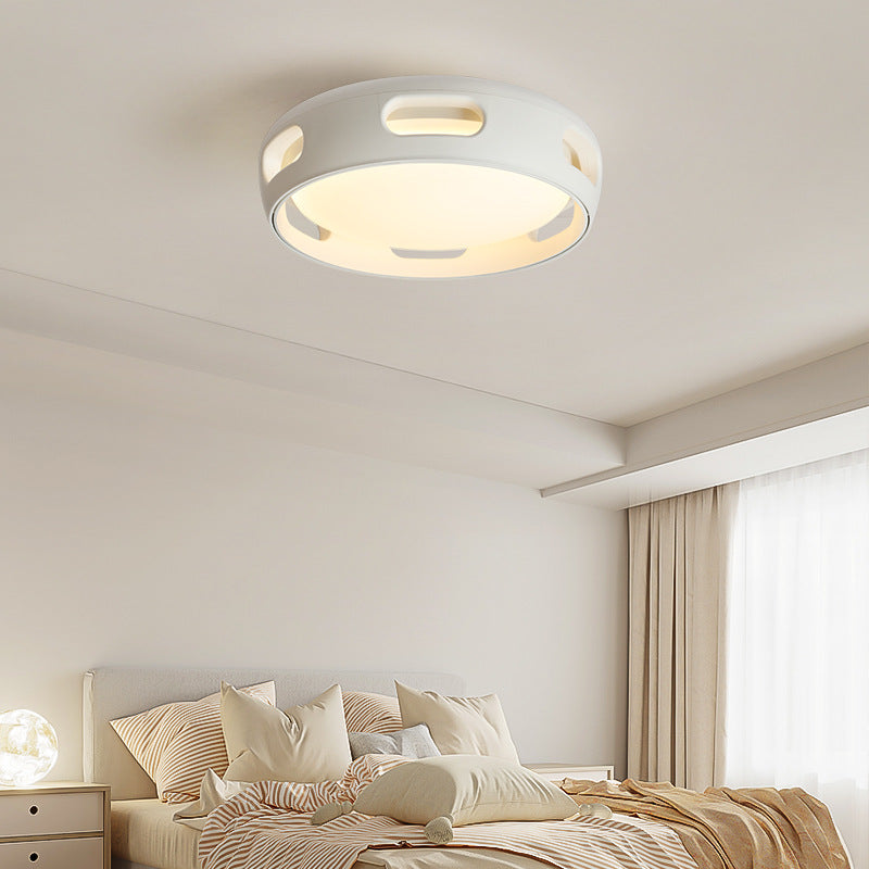 Dimmable LED Flush Mount Fan Light with Remote Control 15 Inch White Acrylic Fixture for Bedroom Living Room Hallway Quiet Air Circulation L