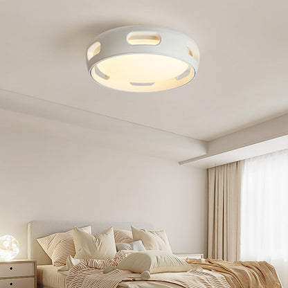 Dimmable LED Flush Mount Fan Light with Remote Control 15 Inch White Acrylic Fixture for Bedroom Living Room Hallway Quiet Air Circulation L