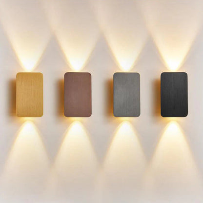 2-Light Aluminum Wall Sconce Modern Flat Rectangular LED Fixture for Bedroom, Hallway & Living Room | Hardwired Mount Lighting