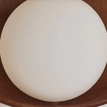 Modern Glass Shade Sconce 9 in Square Hardwired Fixture for Bedroom Study Hallway Ambient Light White Wood Accent Resin & Metal Frame LED Co