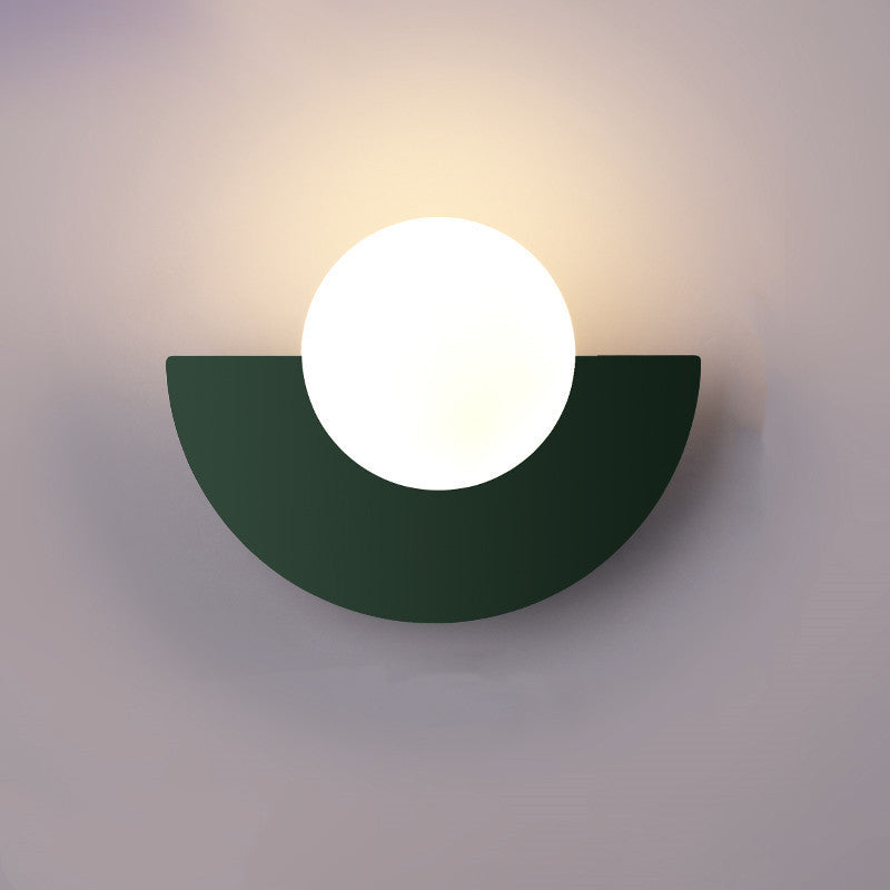 Half-Moon Glass Wall Sconce with Colorful PVC Globe for Living Room & Bedroom | Modern Indoor Accent Lighting Fixture