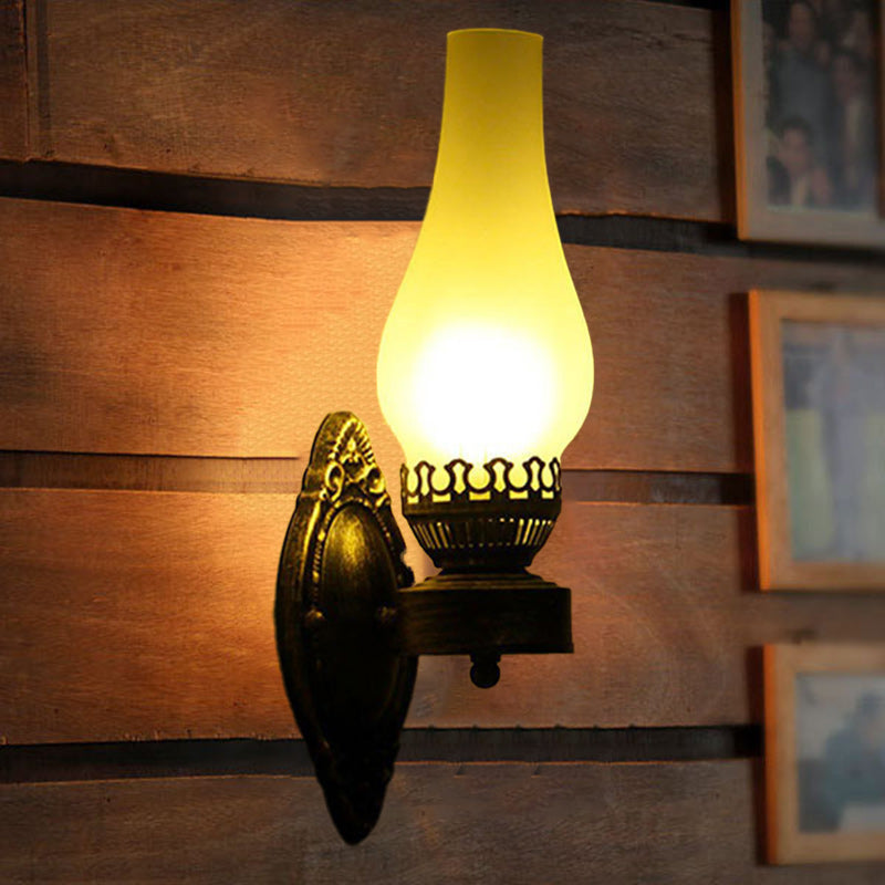 Bronze Sconce with Oil-Lantern Silhouette – 16.5" Ambient Light for Entryways & Bedrooms – E26 Socket – Hardwired Indoor Fixture