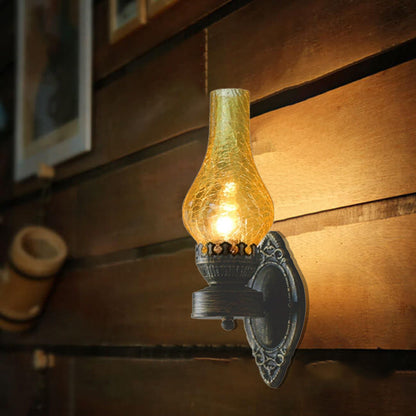 Bronze Sconce with Oil-Lantern Silhouette – 16.5" Ambient Light for Entryways & Bedrooms – E26 Socket – Hardwired Indoor Fixture