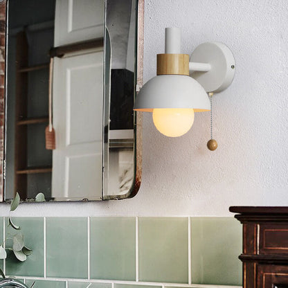 Single-Light Globe Wall Sconce Hardwired Fixture E26 Base Modern Iron & Glass Shade for Bedroom Living Room Hallway Entryway Dining Room