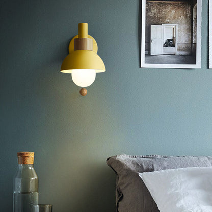 Modern Sconce Light 6 Inch Metal & Glass LED Accent Fixture for Bedrooms Living Rooms Hallways Hardwired E26 Socket Multicolor Contemporary