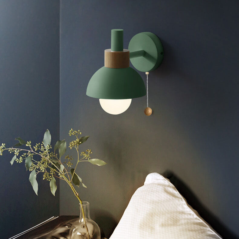 Single-Light Globe Wall Sconce Hardwired Fixture E26 Base Modern Iron & Glass Shade for Bedroom Living Room Hallway Entryway Dining Room