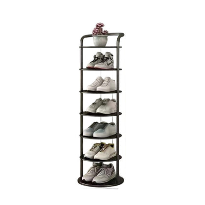Vertical Footwear Organizer Rack Multi-Level Steel Frame Tower for Hallway Closet Bedroom Entryway Organization