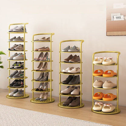 Metal Shoe Rack Tower – Vertical Round Organizer for Entryway & Closet – 5 to 8 Tier Storage