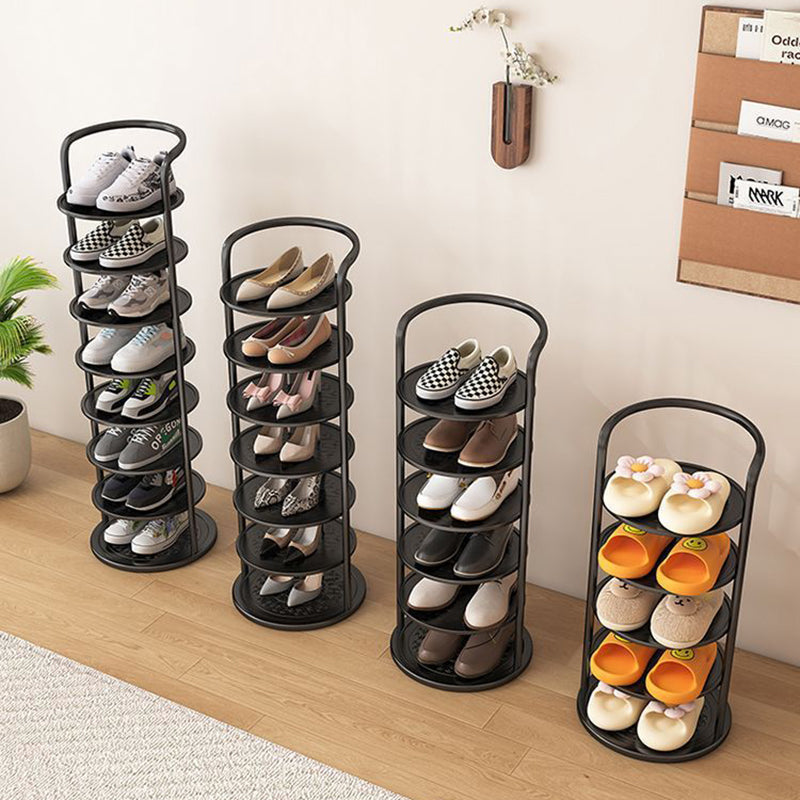Metal Shoe Rack Tower – Vertical Round Organizer for Entryway & Closet – 5 to 8 Tier Storage