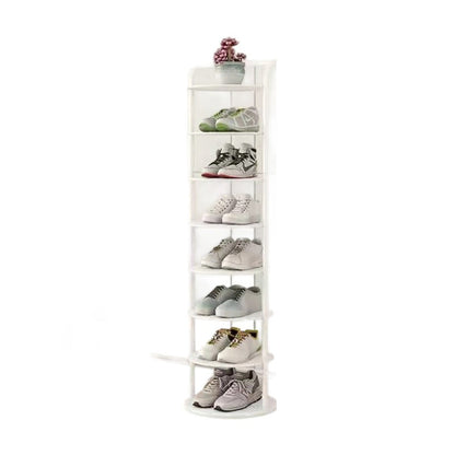 Metal Shoe Rack Tower – Vertical Round Organizer for Entryway & Closet – 5 to 8 Tier Storage