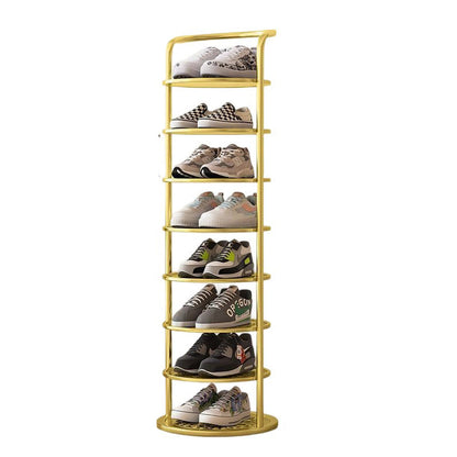 Metal Shoe Rack Tower – Vertical Round Organizer for Entryway & Closet – 5 to 8 Tier Storage