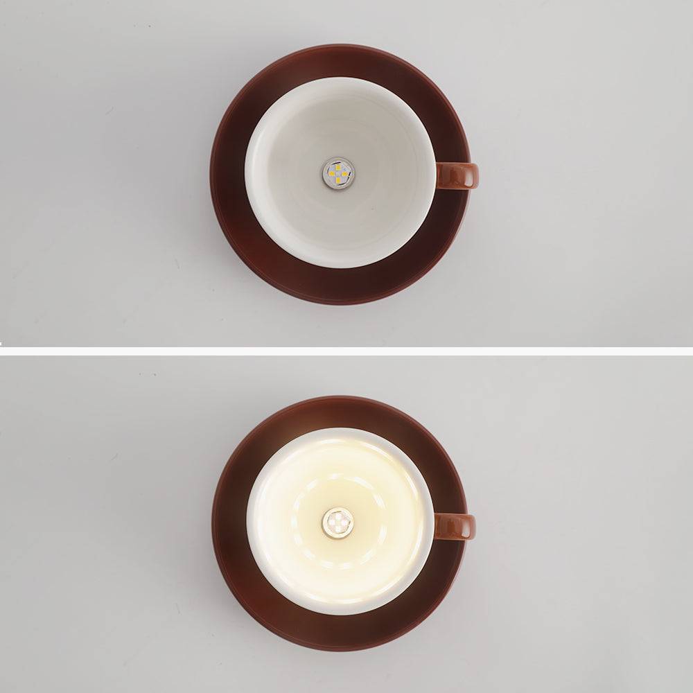 Lámpara de techo con forma de taza de café de cerámica: montaje empotrado en amarillo, azul, rosa y más colores para dormitorio, comedor y sala de estar