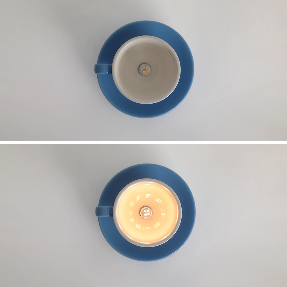 Lámpara de techo empotrada de cerámica para taza de café, ideal para dormitorio, sala de estar y cocina, accesorio LED decorativo moderno, 110V, cableado, diseño compacto y divertido