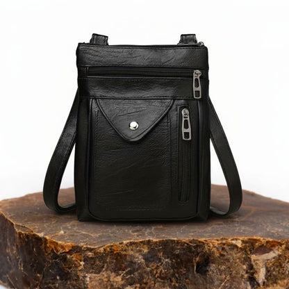 Retro Crossbody Purse – Compact Vegan Leather Shoulder Bag with Adjustable Strap for Women – Everyday Organizer Handbag