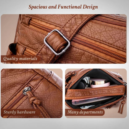 Vegan Leather Crossbody Bag for Women – Adjustable Strap Shoulder Purse with Magnetic Closure – Everyday Carryall Handbag