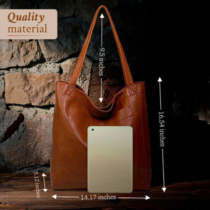 Handcrafted Leather Shoulder Bag for Women – Timeless Classic Tote with Adjustable Strap – Everyday Carry Purse for Work & Travel