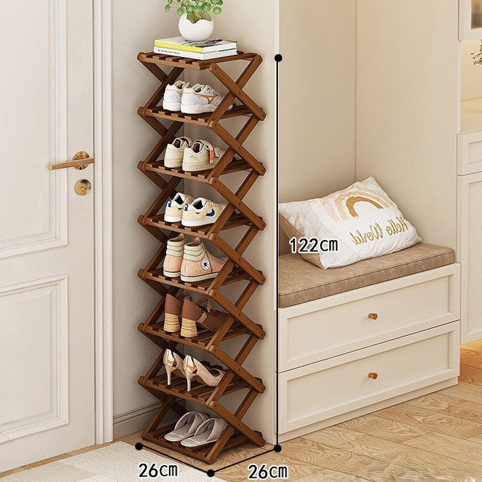 Bamboo Storage Rack | Shoe Storage Organizer with Foldable Design | Space-Saving Solution for Home