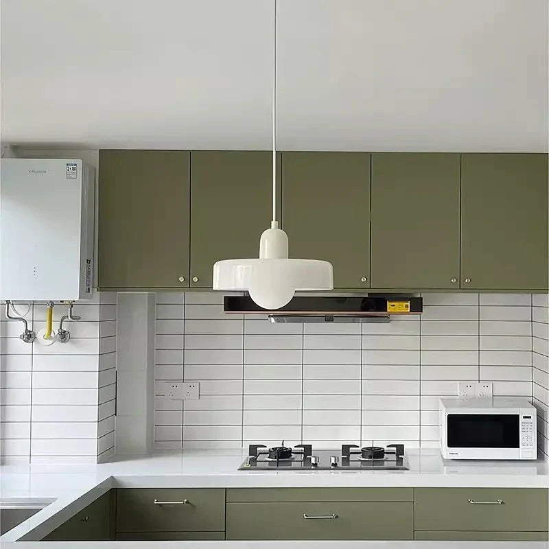 Art Glass Dome Pendant Light Fixture with Adjustable Cord for Kitchen Island Dining Room Bedroom | Modern Round Ceiling Hanging Lamp