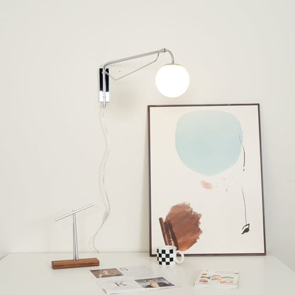 Swing Arm Wall Sconce Chrome Metal Adjustable Reading Light E26 LED Bedroom Bedside Task Lighting for Home Office Study
