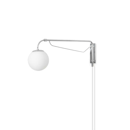 Swing Arm Wall Sconce Chrome Metal Adjustable Reading Light E26 LED Bedroom Bedside Task Lighting for Home Office Study