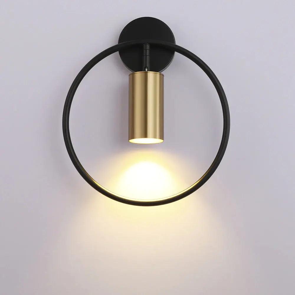 Curved Metal Wall Sconce Light with Linear Arm Design | Modern Lighting for Bedroom Living Room Hallway | Available in Black Gold & Black-Go