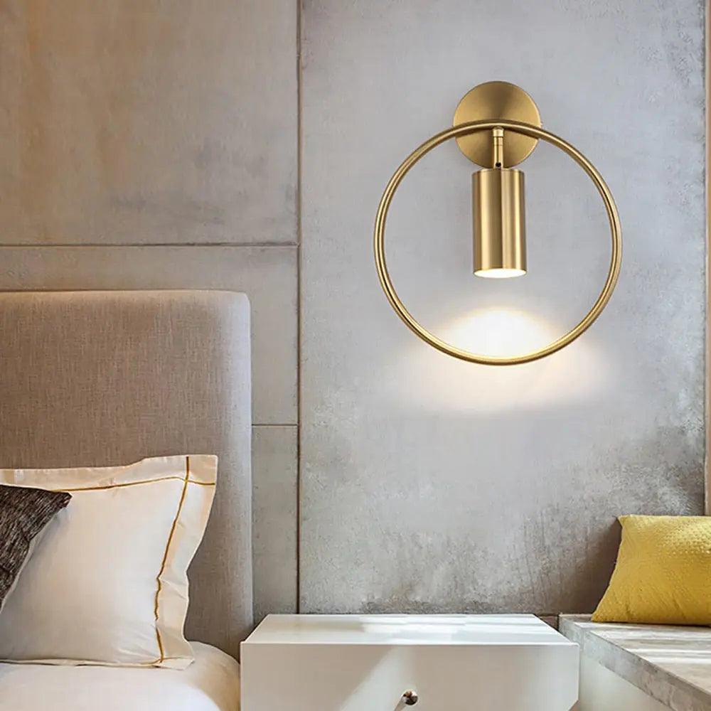 Curved Metal Wall Sconce Light with Linear Arm Design | Modern Lighting for Bedroom Living Room Hallway | Available in Black Gold & Black-Go