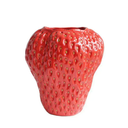 Charming Strawberry Shaped Ceramic Vase for Home Decor