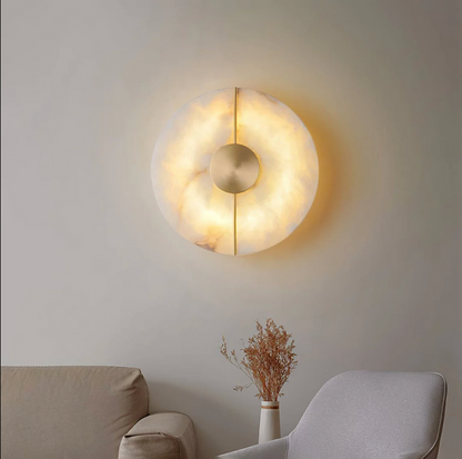 Marble Sconce Light 17 in LED Fixture Bedroom Hallway Reading Nook Vertical Modern Ambient Lighting for Quiet Spaces