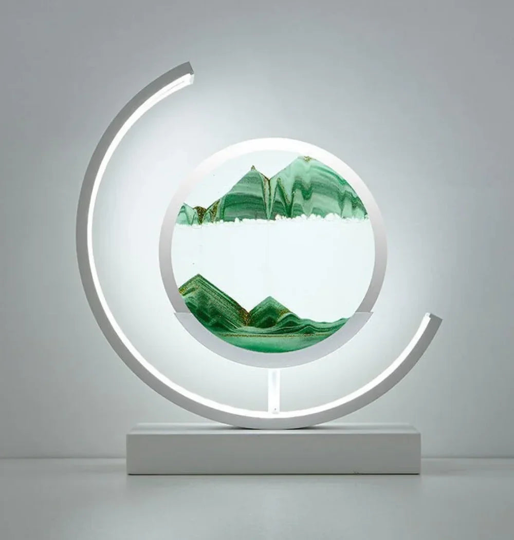 Lámpara de mesa Ortekor con elegante diseño de paisaje de arena | Iluminación única para mesita de noche o escritorio para un ambiente sereno