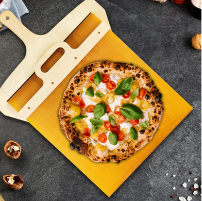 Wooden Pizza Peel with Sliding Non-Stick Surface for Easy Lifting & Transferring Homemade Pizzas Bread Pastries Oven Stone Outdoor Cooking