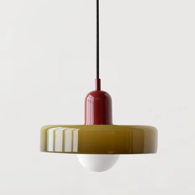 Two-Tone Glass Drop Ceiling Light Fixture for Kitchen Island Dining Room Modern Hanging Lamp