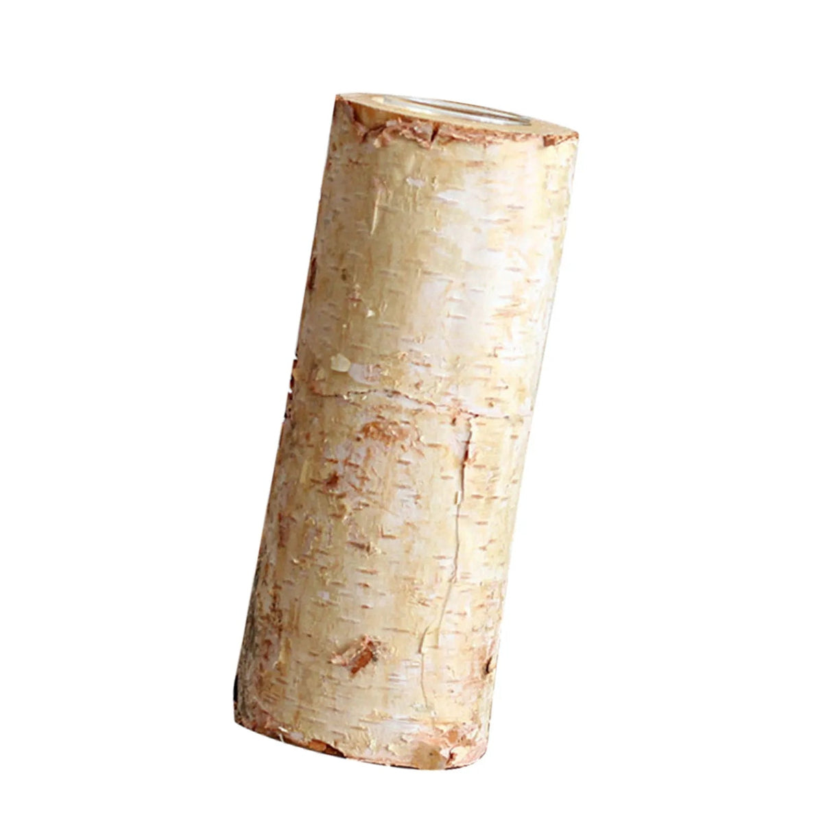 Portavelas de madera de abedul con acabado rústico: soporte decorativo de veta natural para velas de 2 a 8 pulgadas