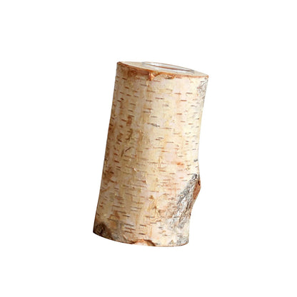 Portavelas de madera de abedul con acabado rústico: soporte decorativo de veta natural para velas de 2 a 8 pulgadas