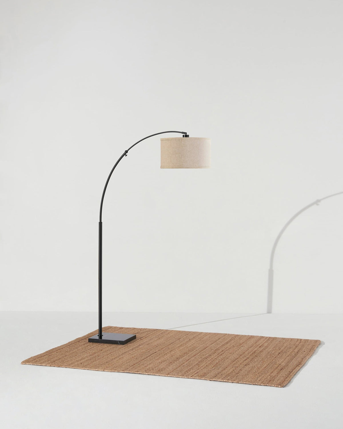 Arched Metal Reading Lamp with Marble Base 76 in Height for Living Room & Bedroom