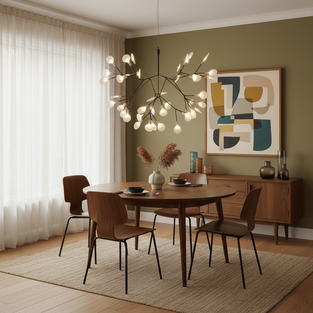 Branching LED Chandelier with Acrylic Petals Black Finish 20W Integrated Light Dimmable Remote Option Modern Statement Fixture Indoor Living
