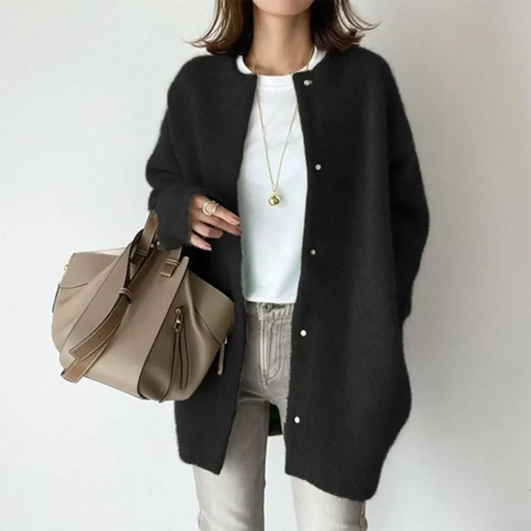 Long Sleeve Button-Front Cardigan Vest for Women – Lightweight Knit Sweater Jacket for Fall Winter Spring – Open Front Duster Coat