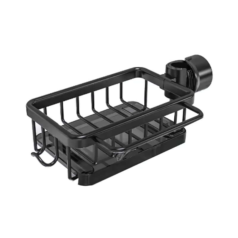 Over-the-Sink Caddy Organizer with Drainage Slots and Towel Hook for Kitchen Counter Space Saving